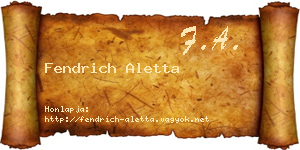 Fendrich Aletta névjegykártya